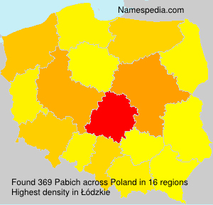 Surname Pabich in Poland Surname Pabich in Poland