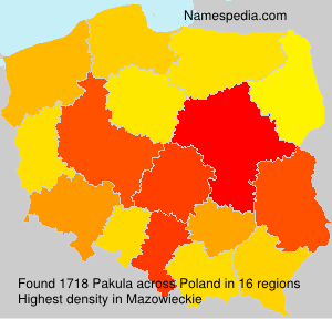 Surname Pakula in Poland Surname Pakula in Poland