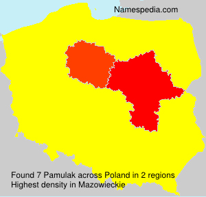 Surname Pamulak in Poland Surname Pamulak in Poland