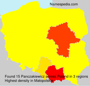 Surname Panczakiewicz in Poland Surname Panczakiewicz in Poland