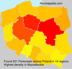 Surname Pankowski in Poland Surname Pankowski in Poland
