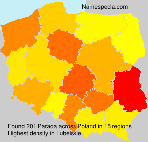 Surname Parada in Poland Surname Parada in Poland