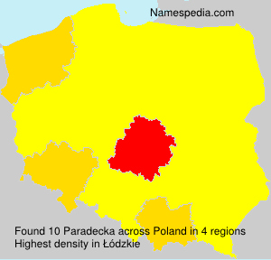 Surname Paradecka in Poland Surname Paradecka in Poland
