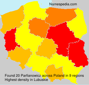 Surname Parfianowicz in Poland Surname Parfianowicz in Poland