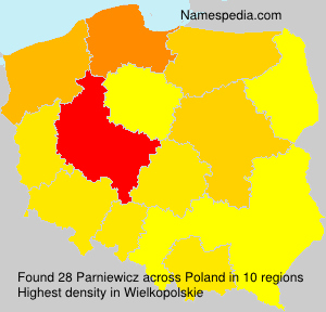Surname Parniewicz in Poland Surname Parniewicz in Poland