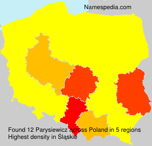 Surname Parysiewicz in Poland Surname Parysiewicz in Poland