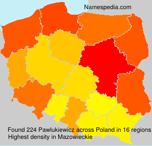 Surname Pawlukiewicz in Poland Surname Pawlukiewicz in Poland