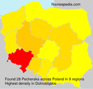 Surname Pecherska in Poland Surname Pecherska in Poland