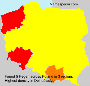 Surname Pegen in Poland Surname Pegen in Poland