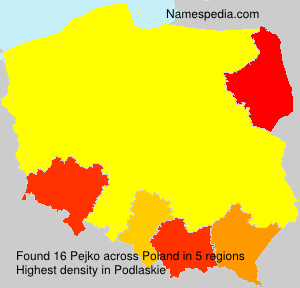Surname Pejko in Poland Surname Pejko in Poland