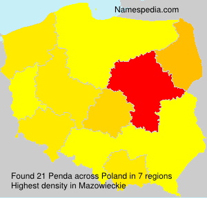 Surname Penda in Poland Surname Penda in Poland