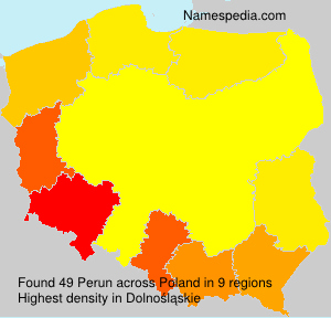 Surname Perun in Poland Surname Perun in Poland