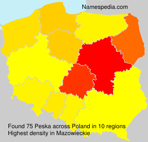 Surname Peska in Poland Surname Peska in Poland