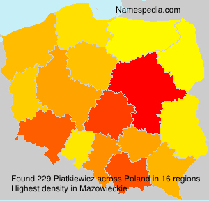 Surname Piatkiewicz in Poland Surname Piatkiewicz in Poland