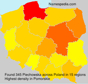Surname Piechowska in Poland Surname Piechowska in Poland