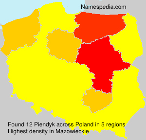 Surname Piendyk in Poland Surname Piendyk in Poland