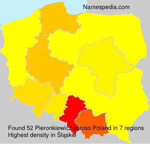 Surname Pieronkiewicz in Poland Surname Pieronkiewicz in Poland
