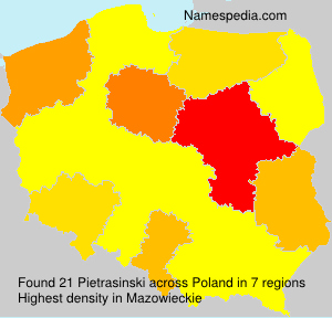 Surname Pietrasinski in Poland Surname Pietrasinski in Poland
