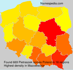 Surname Pietraszek in Poland Surname Pietraszek in Poland