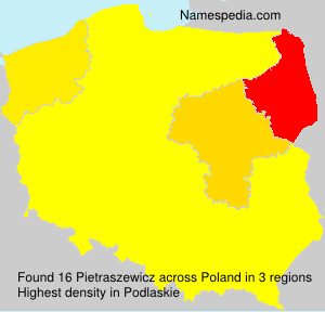 Surname Pietraszewicz in Poland Surname Pietraszewicz in Poland