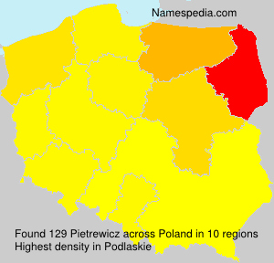 Surname Pietrewicz in Poland Surname Pietrewicz in Poland