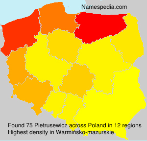 Surname Pietrusewicz in Poland Surname Pietrusewicz in Poland