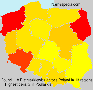 Surname Pietruszkiewicz in Poland Surname Pietruszkiewicz in Poland