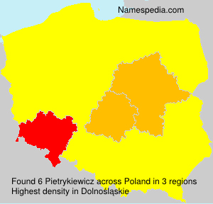 Surname Pietrykiewicz in Poland Surname Pietrykiewicz in Poland