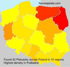 Surname Pietuszko in Poland Surname Pietuszko in Poland