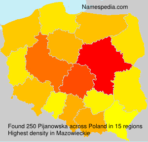 Surname Pijanowska in Poland Surname Pijanowska in Poland