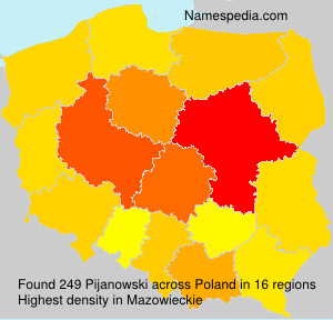 Surname Pijanowski in Poland Surname Pijanowski in Poland