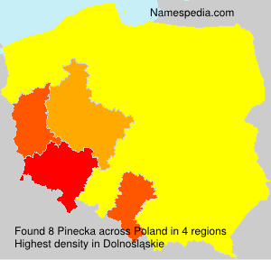 Surname Pinecka in Poland Surname Pinecka in Poland