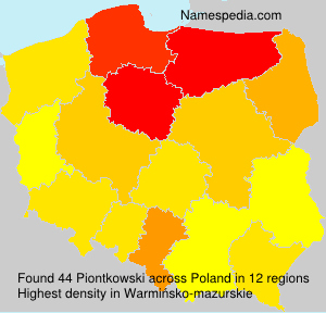 Surname Piontkowski in Poland Surname Piontkowski in Poland