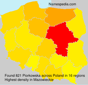 Surname Piorkowska in Poland Surname Piorkowska in Poland