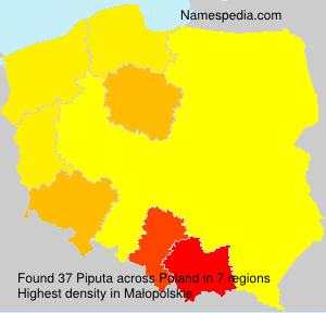 Surname Piputa in Poland Surname Piputa in Poland