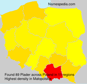 Surname Plader in Poland Surname Plader in Poland