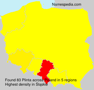 Surname Plinta in Poland Surname Plinta in Poland