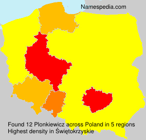 Surname Plonkiewicz in Poland Surname Plonkiewicz in Poland