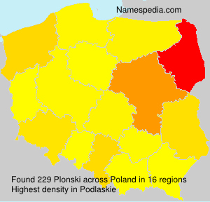 Surname Plonski in Poland Surname Plonski in Poland