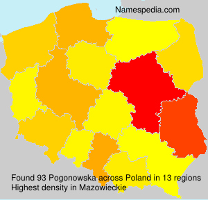 Surname Pogonowska in Poland Surname Pogonowska in Poland