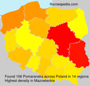 Surname Pomaranska in Poland Surname Pomaranska in Poland