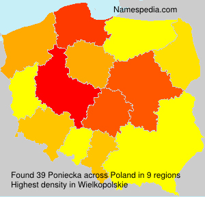 Surname Poniecka in Poland Surname Poniecka in Poland