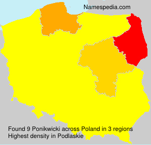 Surname Ponikwicki in Poland