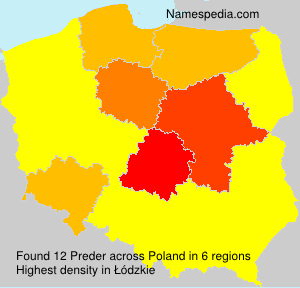 Surname Preder in Poland Surname Preder in Poland