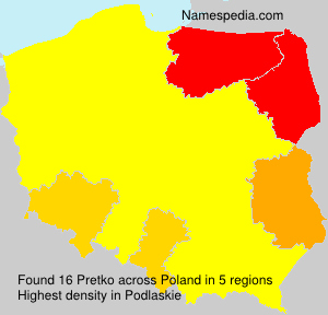 Surname Pretko in Poland Surname Pretko in Poland