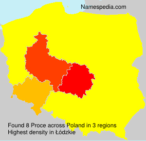 Surname Proce in Poland Surname Proce in Poland