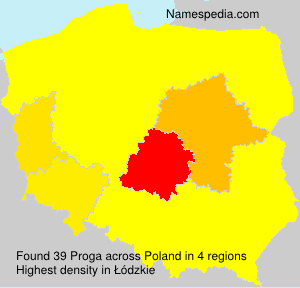 Surname Proga in Poland Surname Proga in Poland