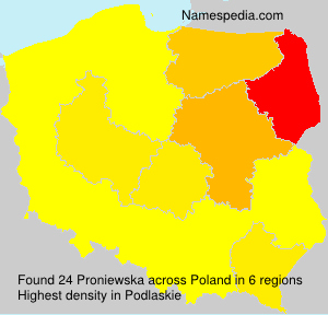 Surname Proniewska in Poland Surname Proniewska in Poland