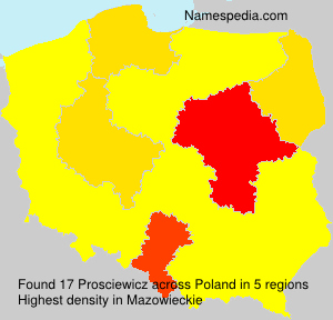 Surname Prosciewicz in Poland Surname Prosciewicz in Poland