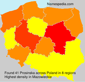 Surname Prosinska in Poland Surname Prosinska in Poland